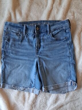 American Eagle Outfitters Cuffed Skinny Bermuda Shorts In Next Level Stretch